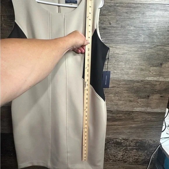 Tommy Hilfiger Sheath Dress Cream and Black Midi - Picture 6 of 9